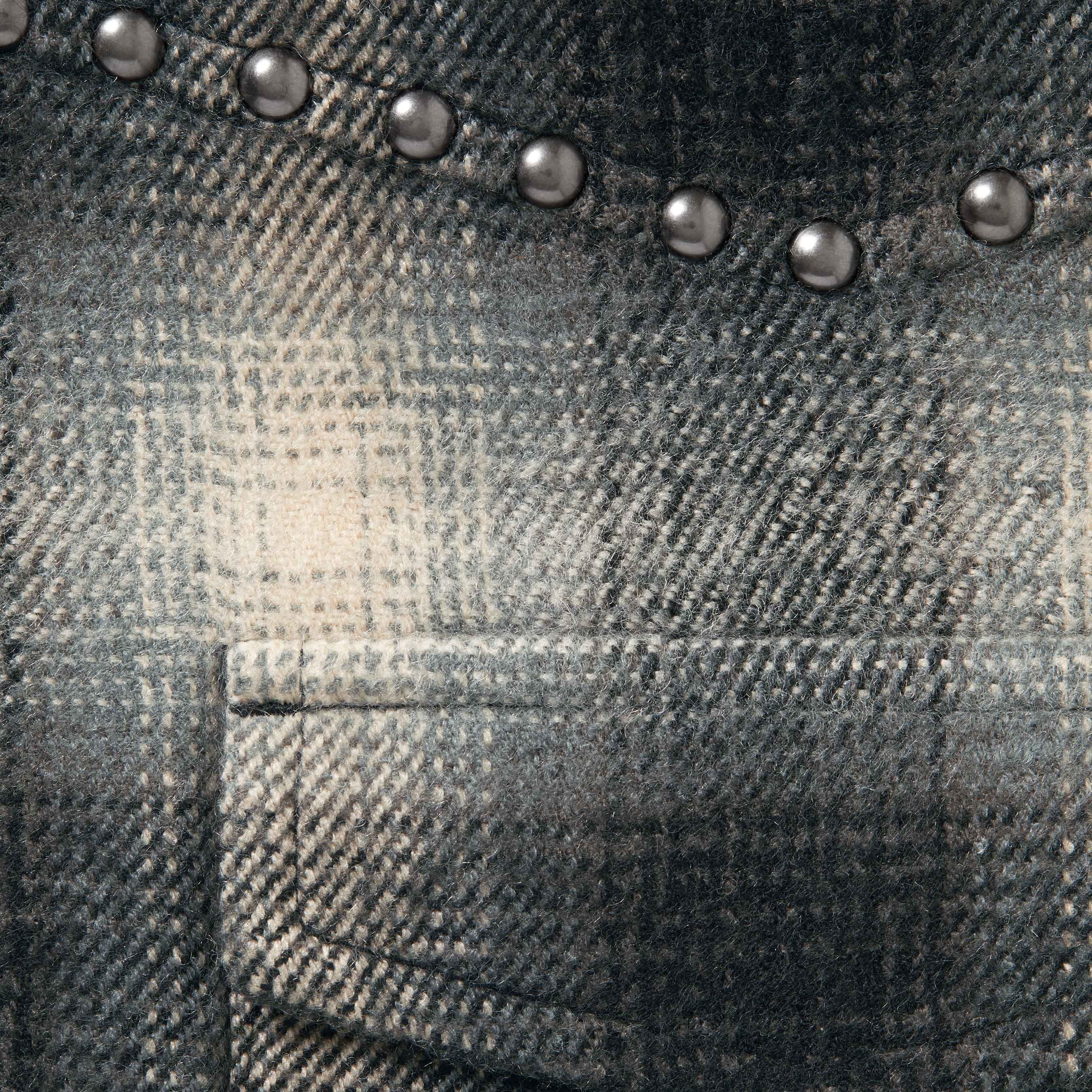 Studded Shadow Plaid Zip Up Shirt view 4